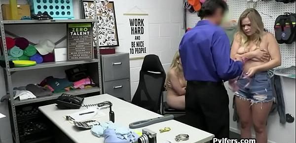  Busty blonde suspects sharing cock at the office